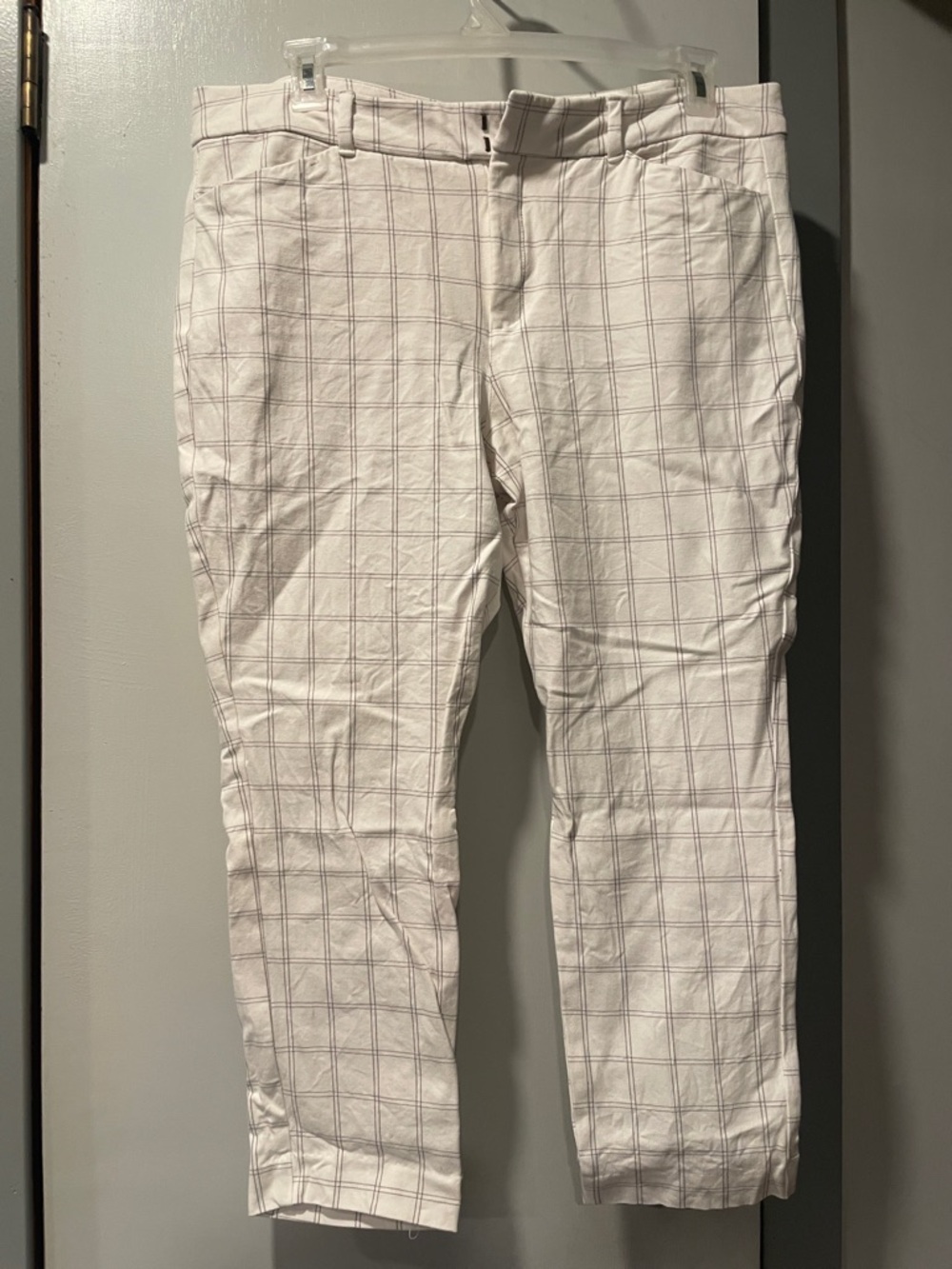 Old Navy pixie skinny Cream Windowpane Chinos Women’s size 16